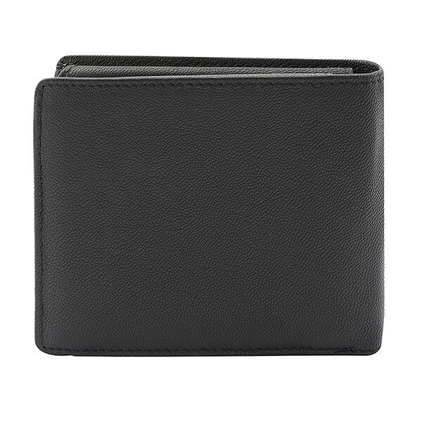 Black Customized Police Groix Men's Leather Over Flap Coin Wallet