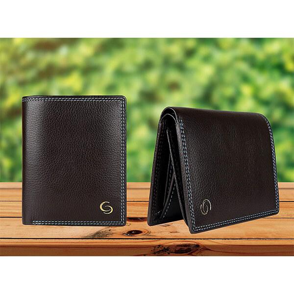 Black Customized GETOREE Florence Men's RFID Blocking Premium Quality Leather Wallet