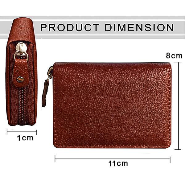 Brown Customized Genuine Leather Wallet For Women