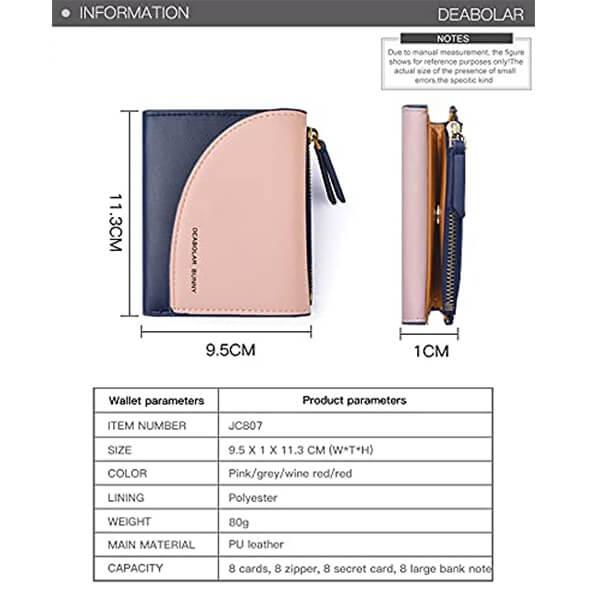 Dual Colour Customized PALAY Small Women's Wallet with Zipped Coin Pocket for Teenager Girls
