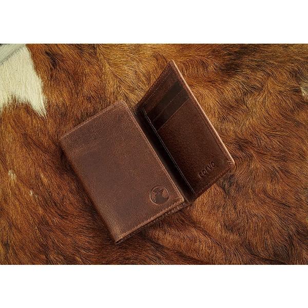 Dark Brown Customized Men's Leather Bi-Fold Wallet with Advanced RFID Shield