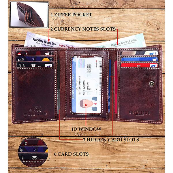 Italian Brown Customized Imperious Leather Men's Wallet