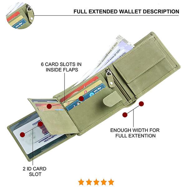 Hunter Green Customized Husk N Hoof RFID Blocking Leather Wallet for Men