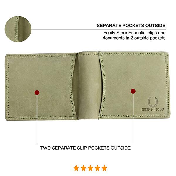 Hunter Green Customized Husk N Hoof RFID Blocking Leather Wallet for Men