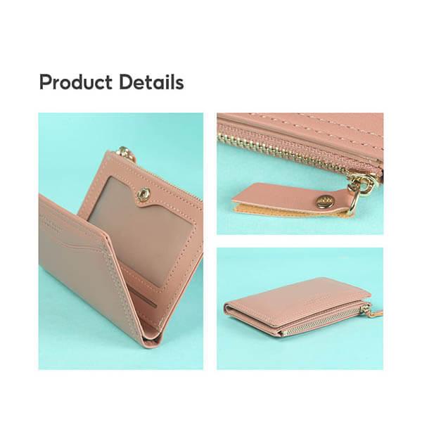 Pink Customized MINISO Two-fold Short Wallet