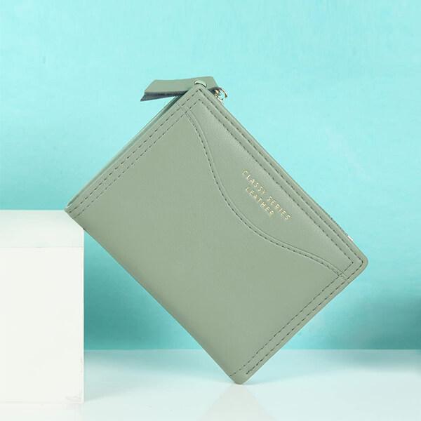 Green Customized Bi-fold Wallet