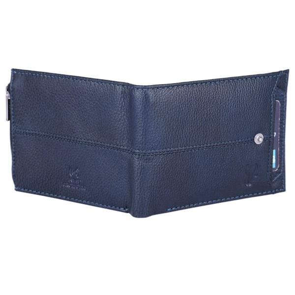 Navy Blue Customized Wildhorn Leather Wallet for Men, Ultra Strong Stitching, Handcrafted, RFID Blocking, Zip Wallet with 9 Card Slots, 2 ID Slots