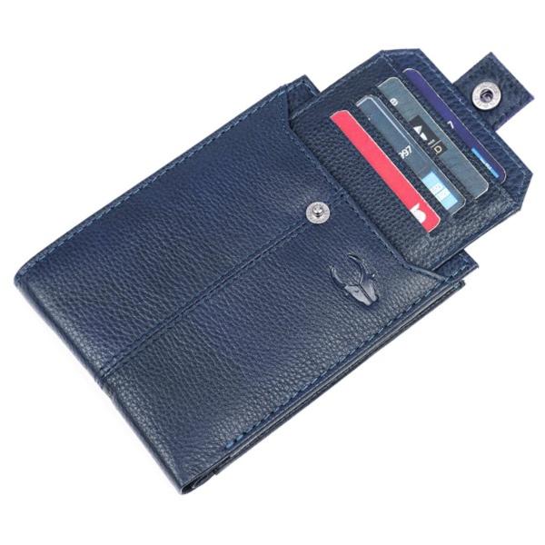 Navy Blue Customized Wildhorn Leather Wallet for Men, Ultra Strong Stitching, Handcrafted, RFID Blocking, Zip Wallet with 9 Card Slots, 2 ID Slots