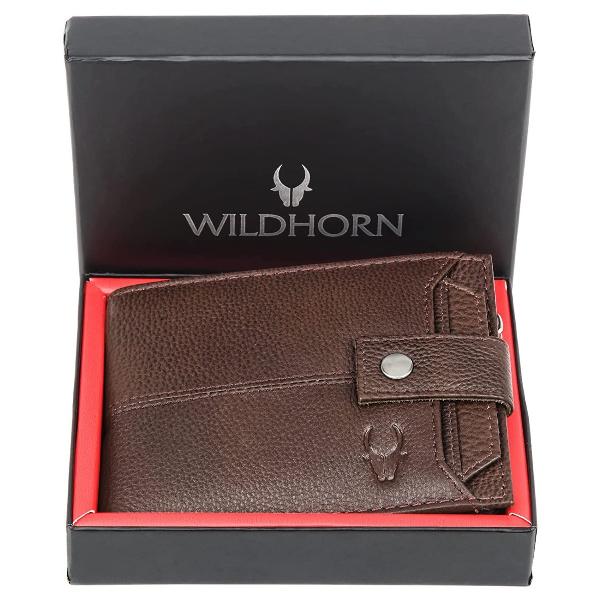 Brown Customized Wildhorn Leather Wallet, Ultra Strong Stitching, Handcrafted, RFID Blocking, Zip Wallet with 9 Card Slots, 2 ID Slots