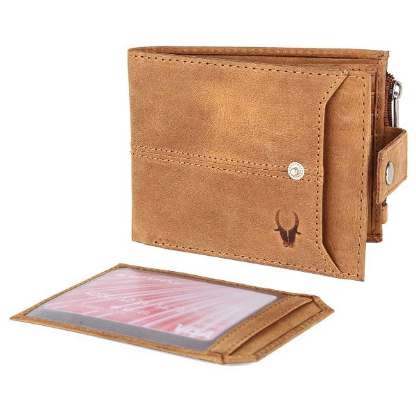 Tan Customized Wallet for Men | Ultra Strong Stitching | Handcrafted | RFID Blocking | Zip Wallet with 9 Card Slots | 2 ID Slots