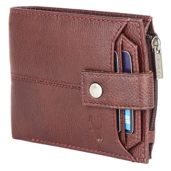 Maroon Customized Wallet for Men | Ultra Strong Stitching | Handcrafted | RFID Blocking | Zip Wallet with 9 Card Slots | 2 ID Slots