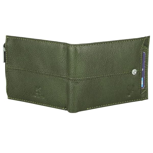Green Customized Wallet | Ultra Strong Stitching | Handcrafted | RFID Blocking | Zip Wallet with 9 Card Slots | 2 ID Slots