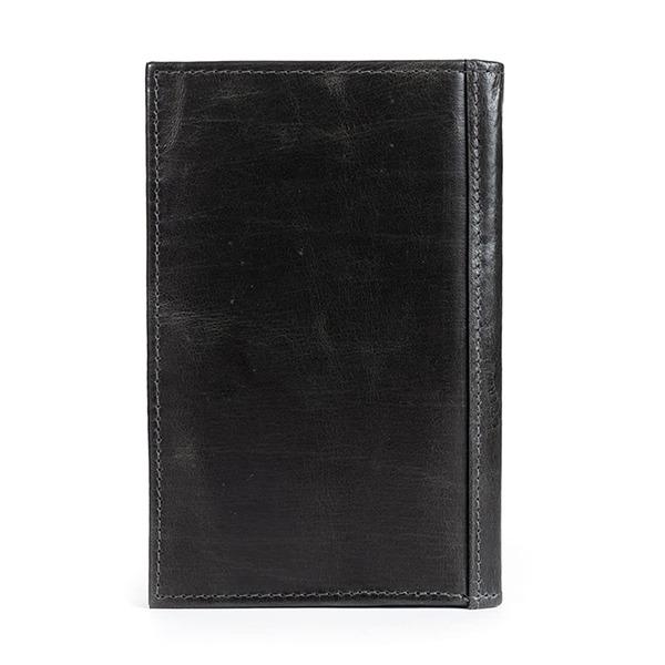 Black Customized Genuine Leather Regular Wallet Card Holder with Multi Pockets