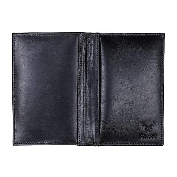 Black Customized Genuine Leather Regular Wallet Card Holder with Multi Pockets
