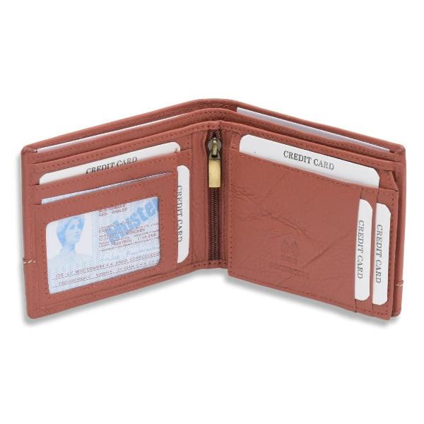 Light Brown Customized High Quality Leather Wallet, RFID Blocking Purse