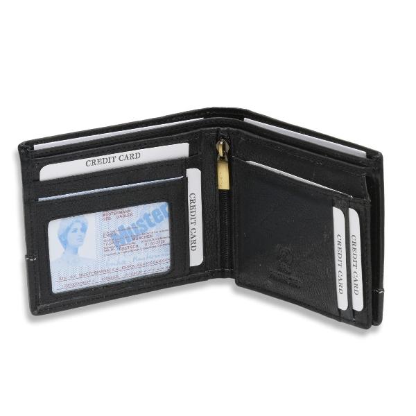 Black Customized High Quality Leather Wallet for Men, RFID Blocking