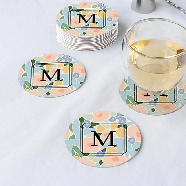 Momogram Tea Light Buy Monogram Pastel Pink Light Blue Flower Pattern Customized Photo ...