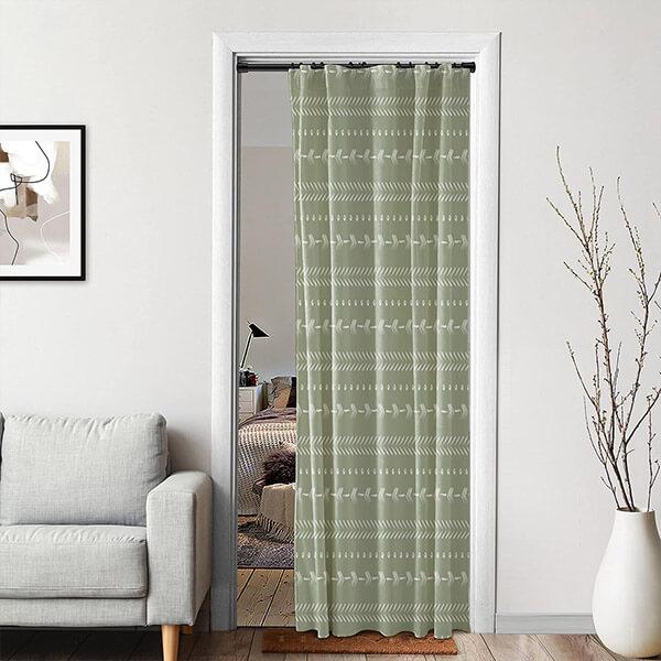 Boho Arrows Style Modern Sage Green Customized Photo Printed Curtain