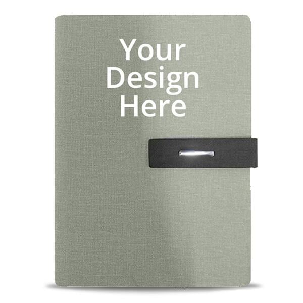 Light Grey Customized Photo Printed Notebook Diary - A5