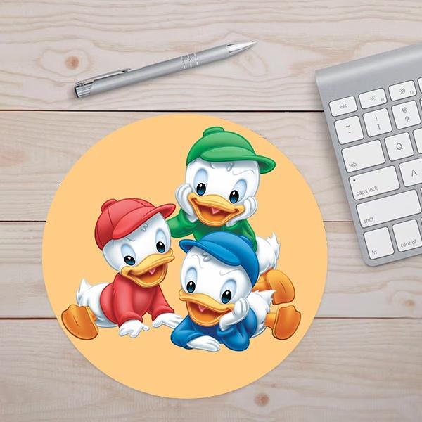 Cute Cartoon Ducks Design Customized Printed Circle Mousepad Photo Mouse Pad