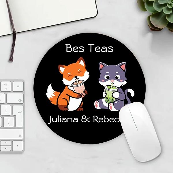 Cute Cartoon Design Customized Printed Circle Mousepad Photo Mouse Pad