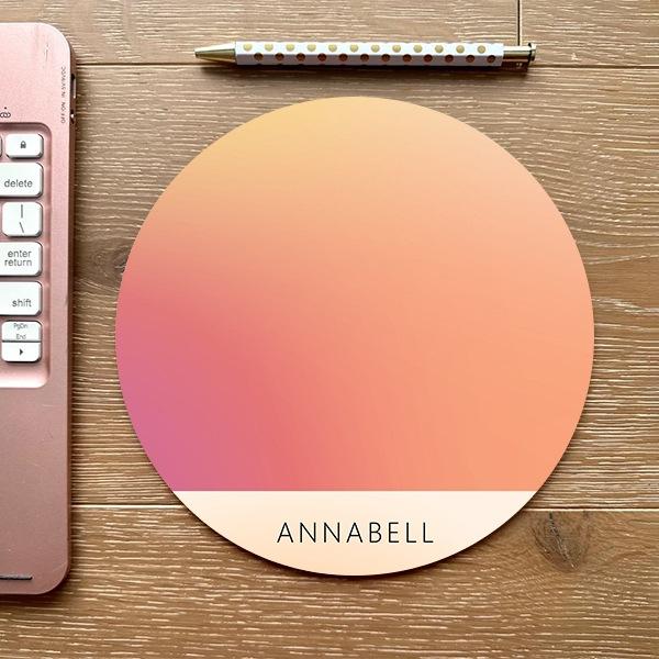 Color Gradient Customized Printed Circle Mousepad Photo Mouse Pad