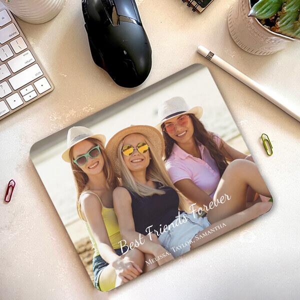 Best Friends Photo Customized Printed Rectangle Mousepad Photo Mouse Pad