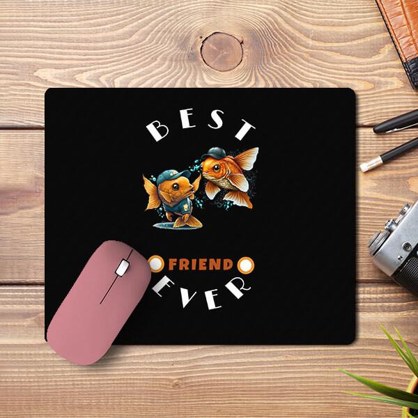 Fishy Best Friend Forever Besties Customized Printed Rectangle Mousepad Photo Mouse Pad