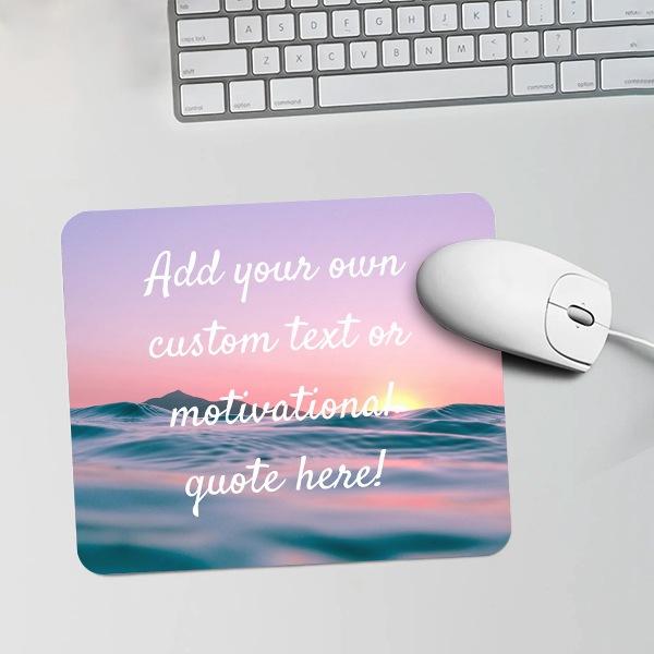 Sunset Sea Design Customized Printed Rectangle Mousepad Photo Mouse Pad