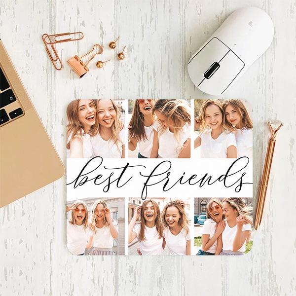 Best Friends Photo Collage Customized Printed Rectangle Mousepad Photo Mouse Pad