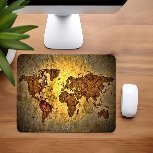 Old World Map Design Customized Printed Rectangle Mousepad Photo Mouse Pad