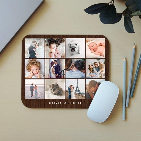 Multiple Photo Collage Customized Printed Rectangle Mousepad Photo Mouse Pad