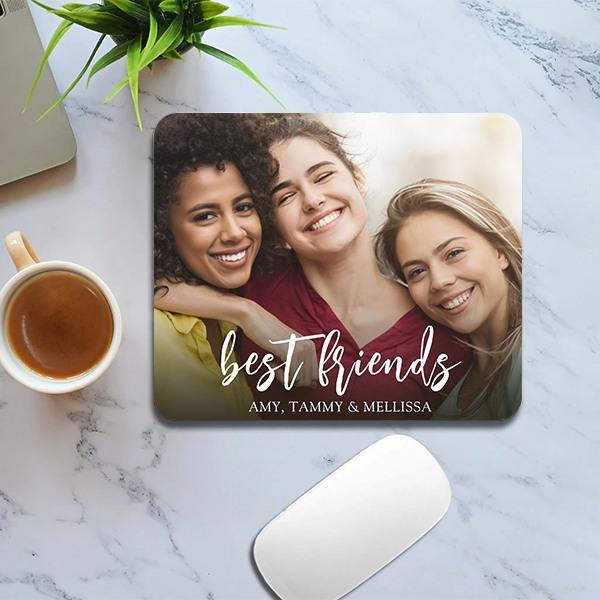 Best Friends Photo Customized Printed Rectangle Mousepad Photo Mouse Pad