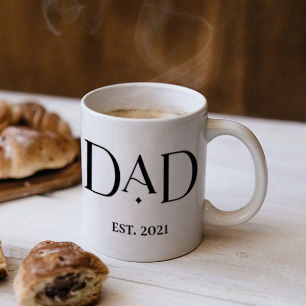 Dad Est. Date with Children's Names Customized Photo Printed Coffee Mug