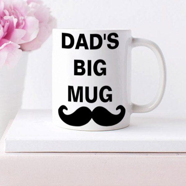 Cool Black and White Father's Day Dad's Big Customized Photo Printed Coffee Mug