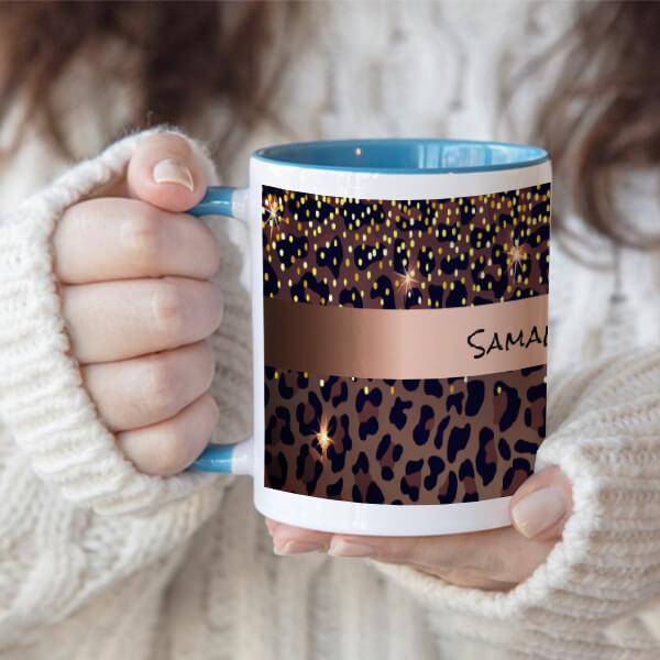 Birthday leopard pattern Design Customized Photo Printed Coffee Mug