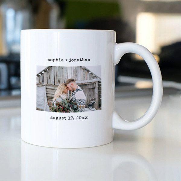 Minimalist Typewriter Wedding Photo Customized Photo Printed Coffee Mug