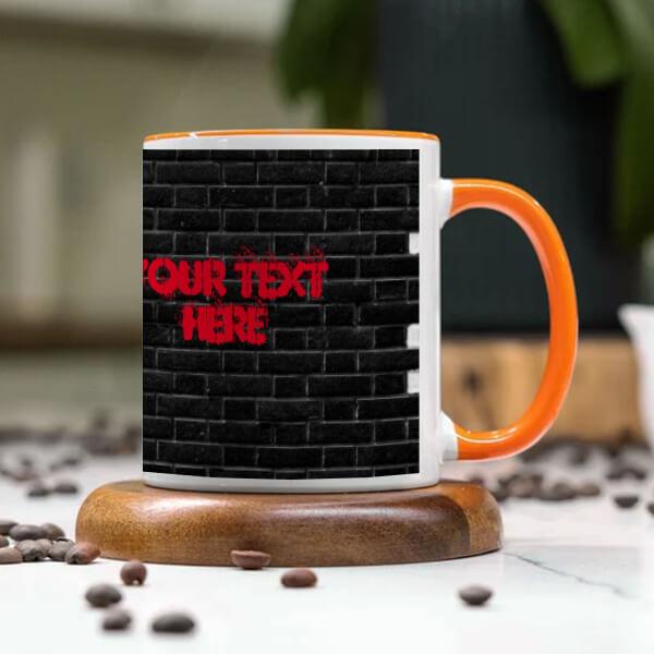 Black & White Brick Wall Customized Photo Printed Coffee Mug
