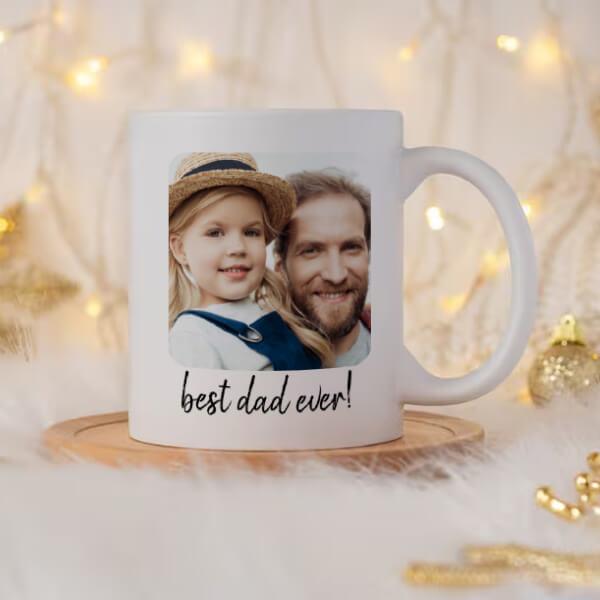 Best Dad Ever Customized Photo Printed Coffee Mug