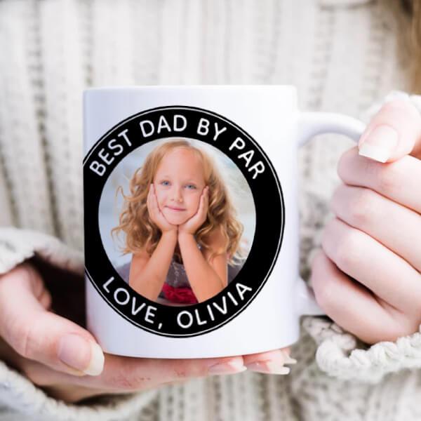 Best Dad Black White Customized Photo Printed Coffee Mug