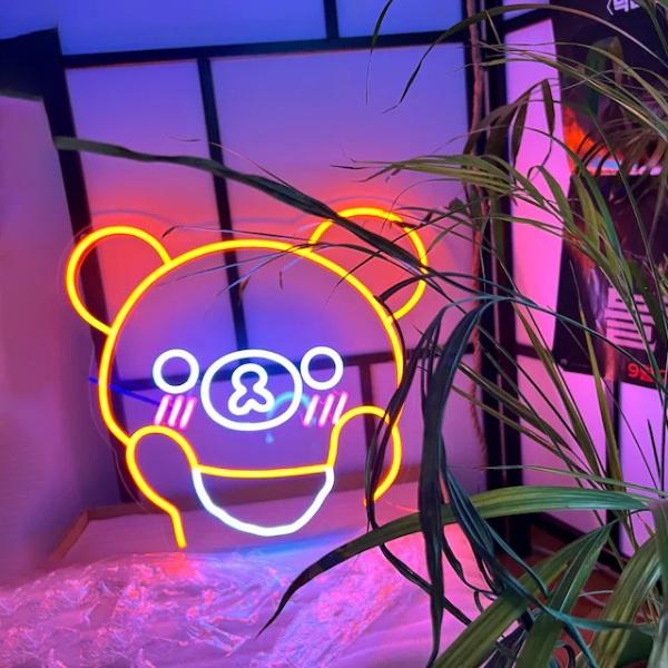 Cool Teddy Neon Sign Wall Hanging