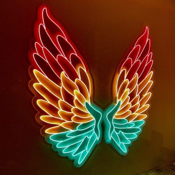Wings of Color Neon Sign Wall Hanging