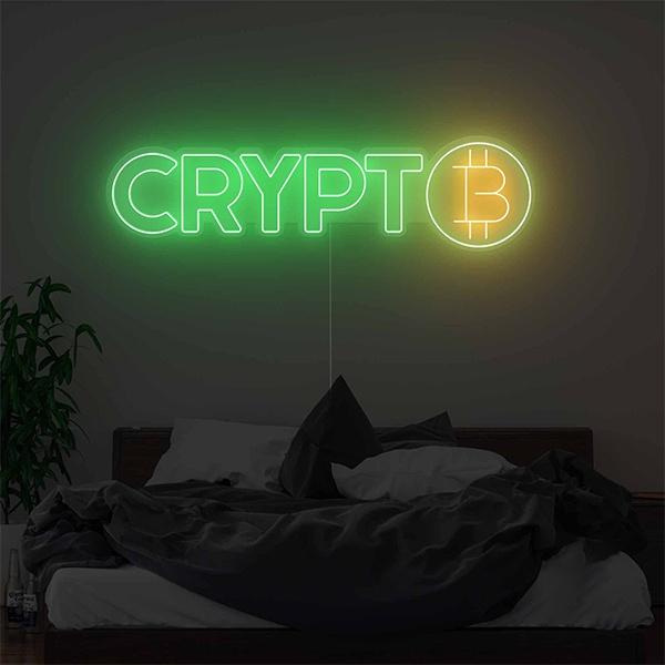 Crypto Neon Sign Wall Hanging