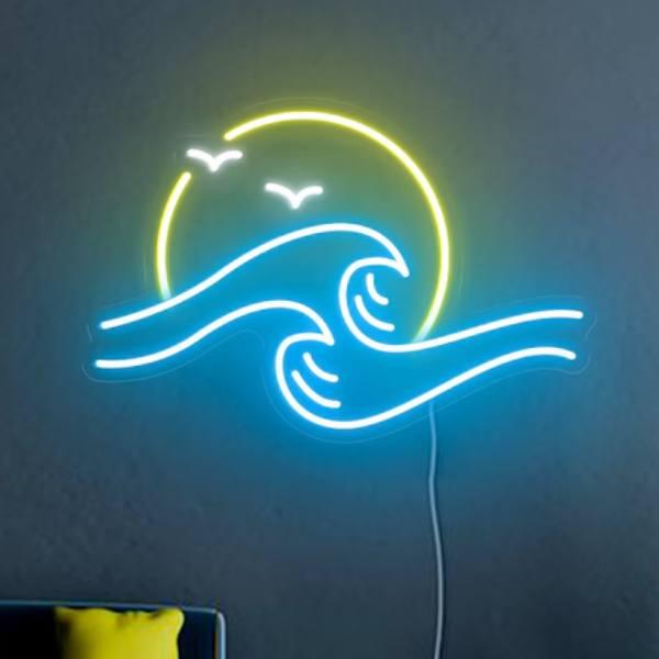 Sea Waves Neon Sign Wall Hanging