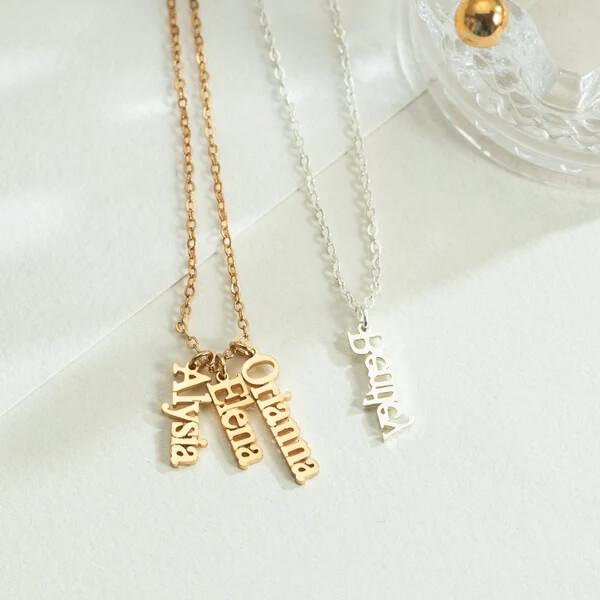 Several Names Buy Vertical Multiple Names Customized Name Necklace Pendants | yourPrint