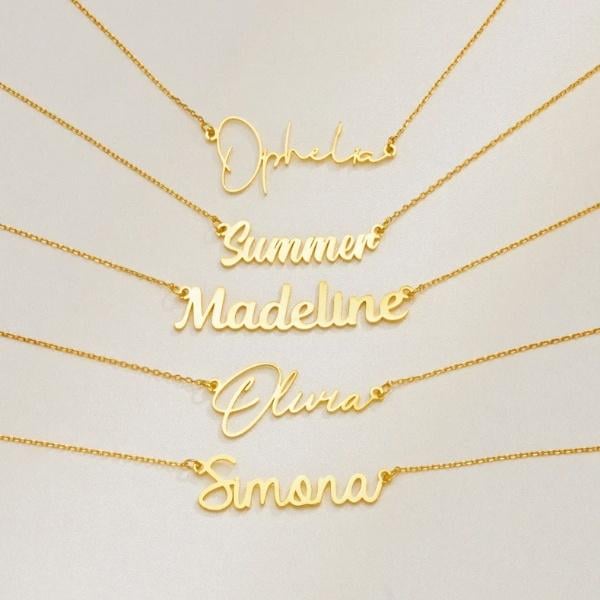 Gold Plated Customized Name Necklace Pendants