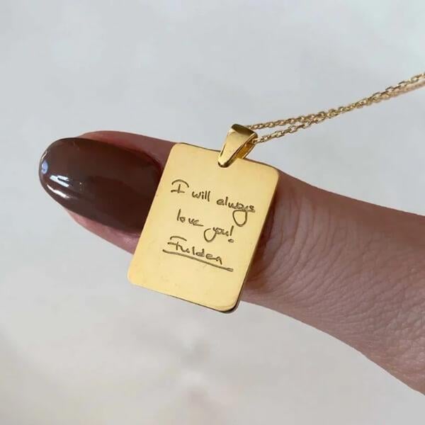 Modern Hand Writing Text Customized Name Necklace Pendants