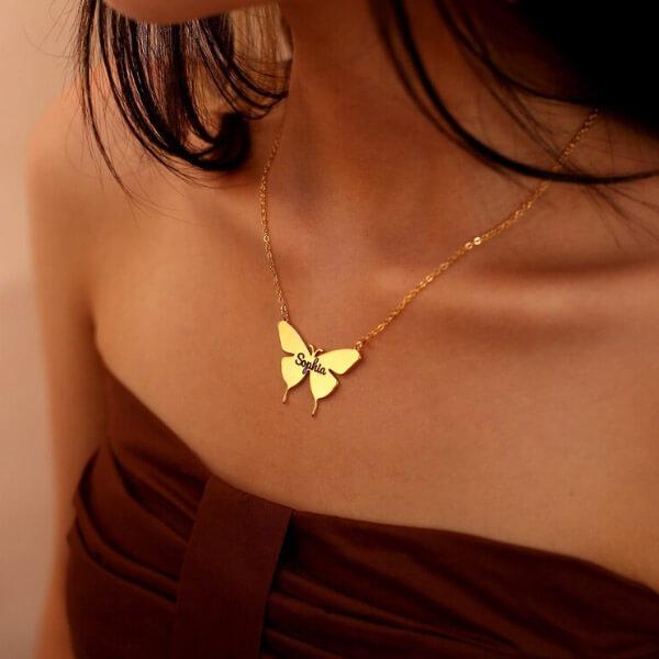 Butterfly Name Customized Name Necklace Pendants