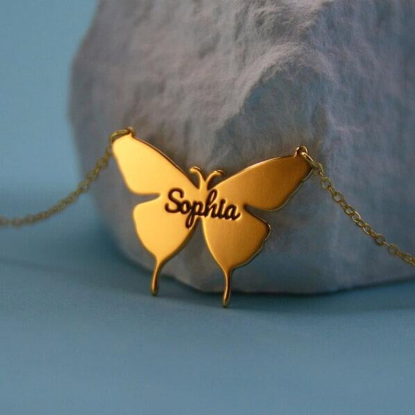 Butterfly Name Customized Name Necklace Pendants
