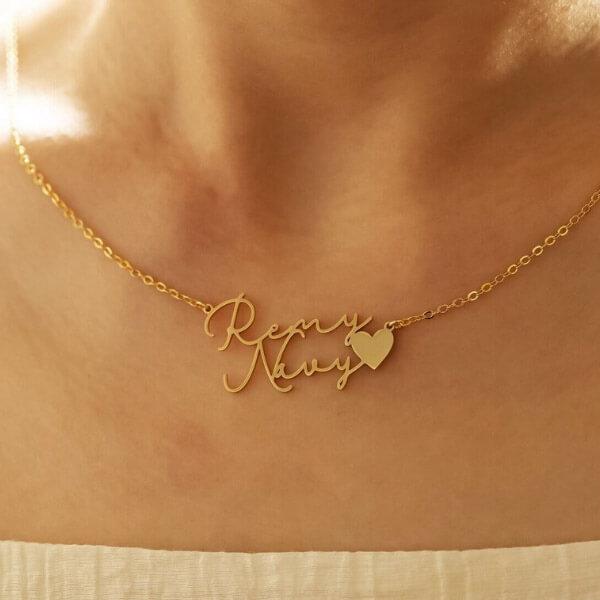 Modern Double Name Customized Name Necklace Pendants
